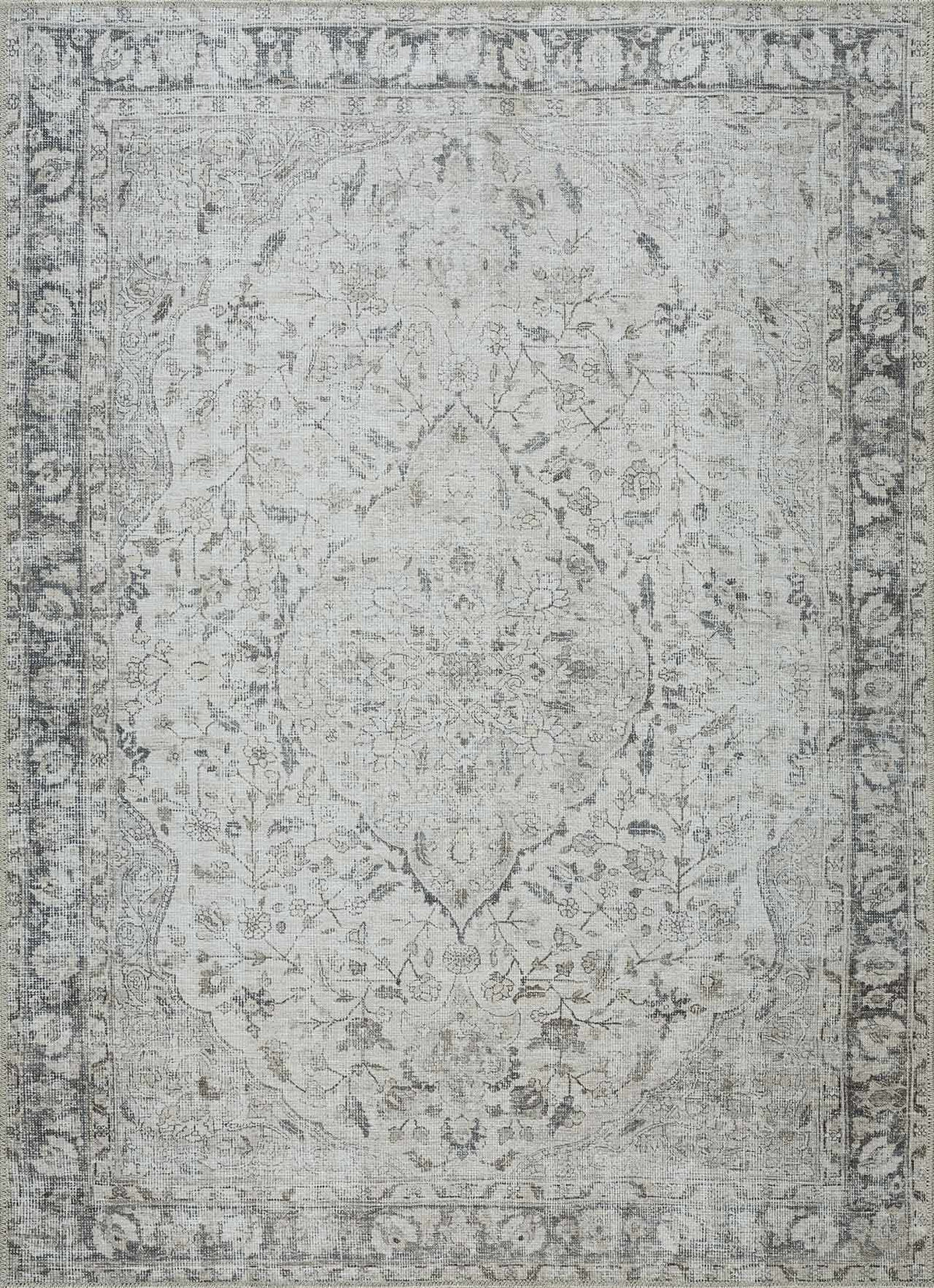 Haile Boutique Low Profile Machine Washable Rug Gray