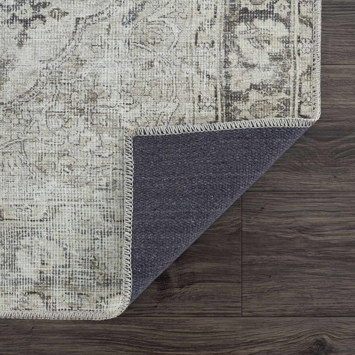 Haile Boutique Low Profile Machine Washable Rug Gray