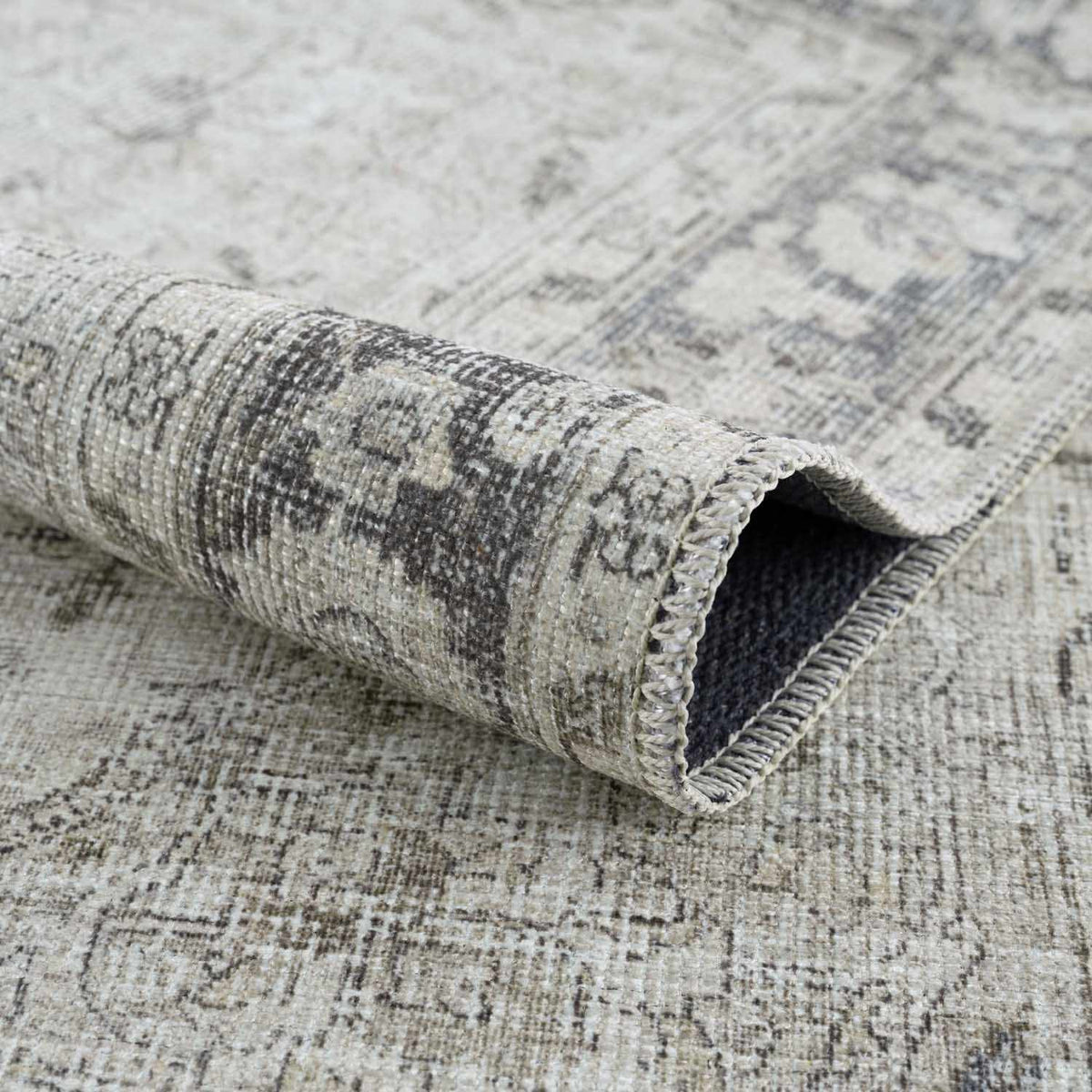 Haile Boutique Low Profile Machine Washable Rug Gray