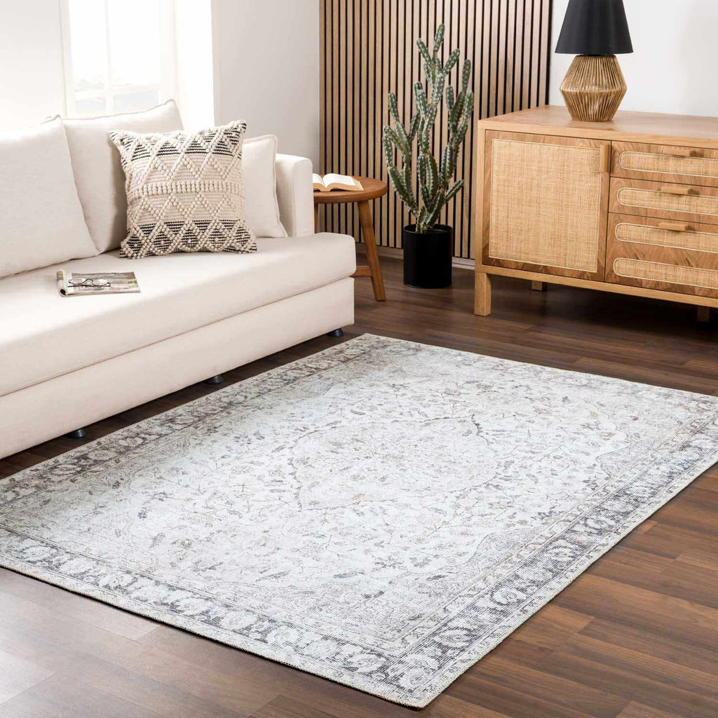 Haile Boutique Low Profile Machine Washable Rug Gray