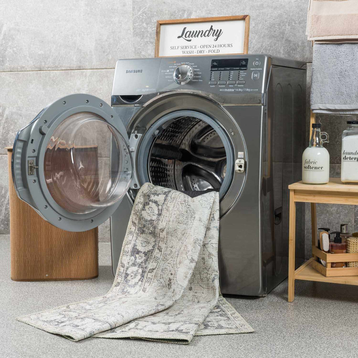 Haile Boutique Low Profile Machine Washable Rug Gray