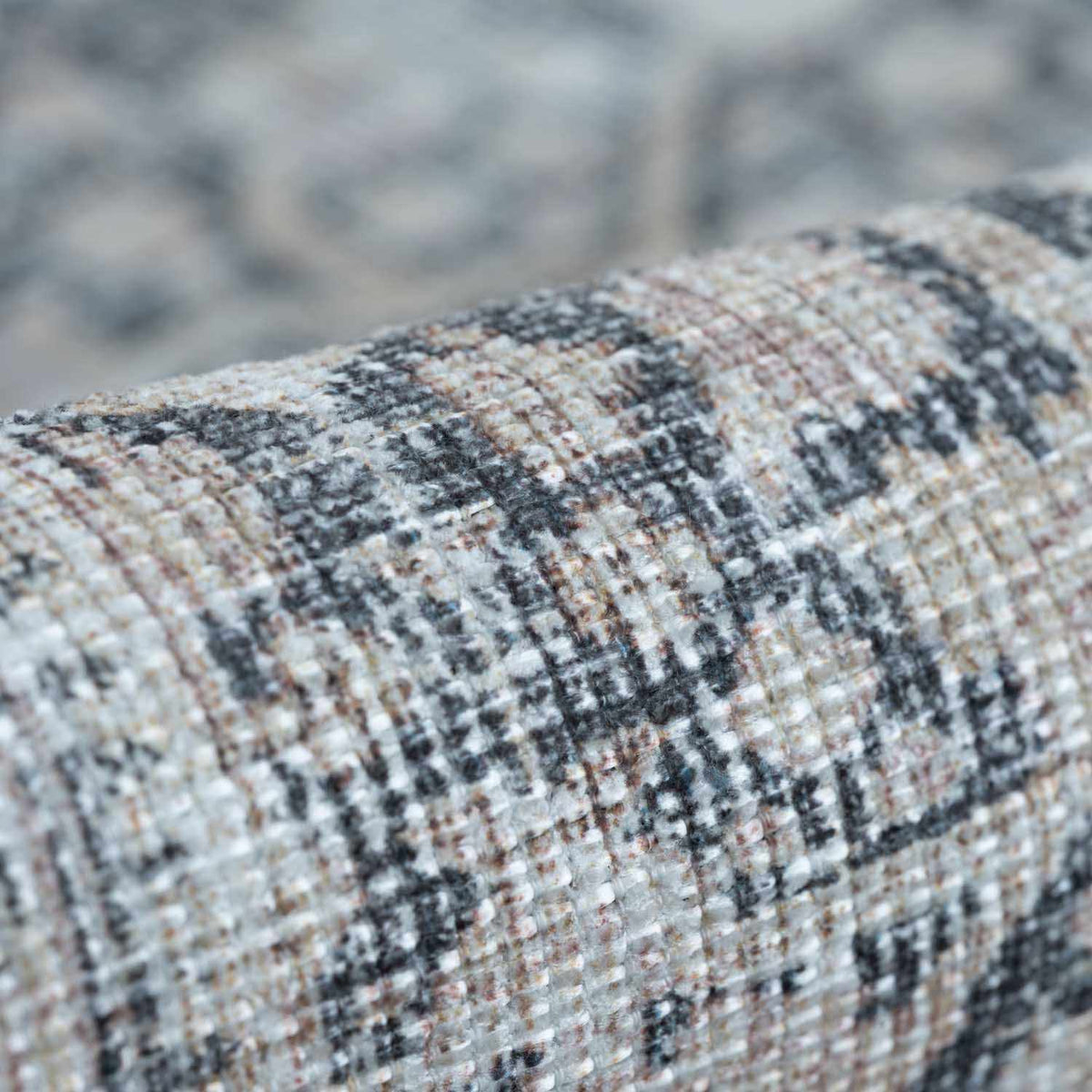 Hedda Boutique Washable Rug With Gray And Teal Pattern