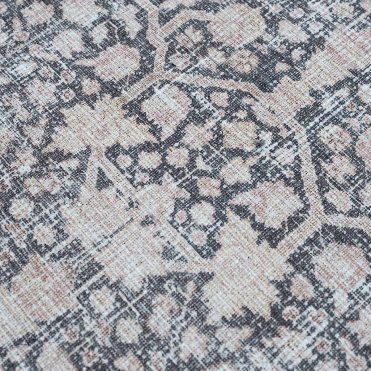 Hedda Boutique Washable Rug With Gray And Teal Pattern