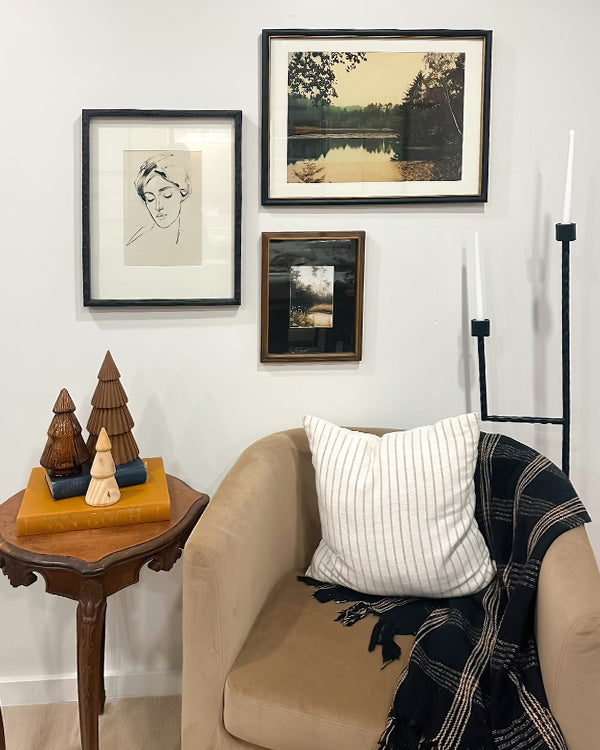 Veridian Curated Gallery Wall Art Trio Minimalist Frames