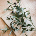 Aura Botanicals Large Faux Olive Stem Handmade Silk 41 Inch Green
