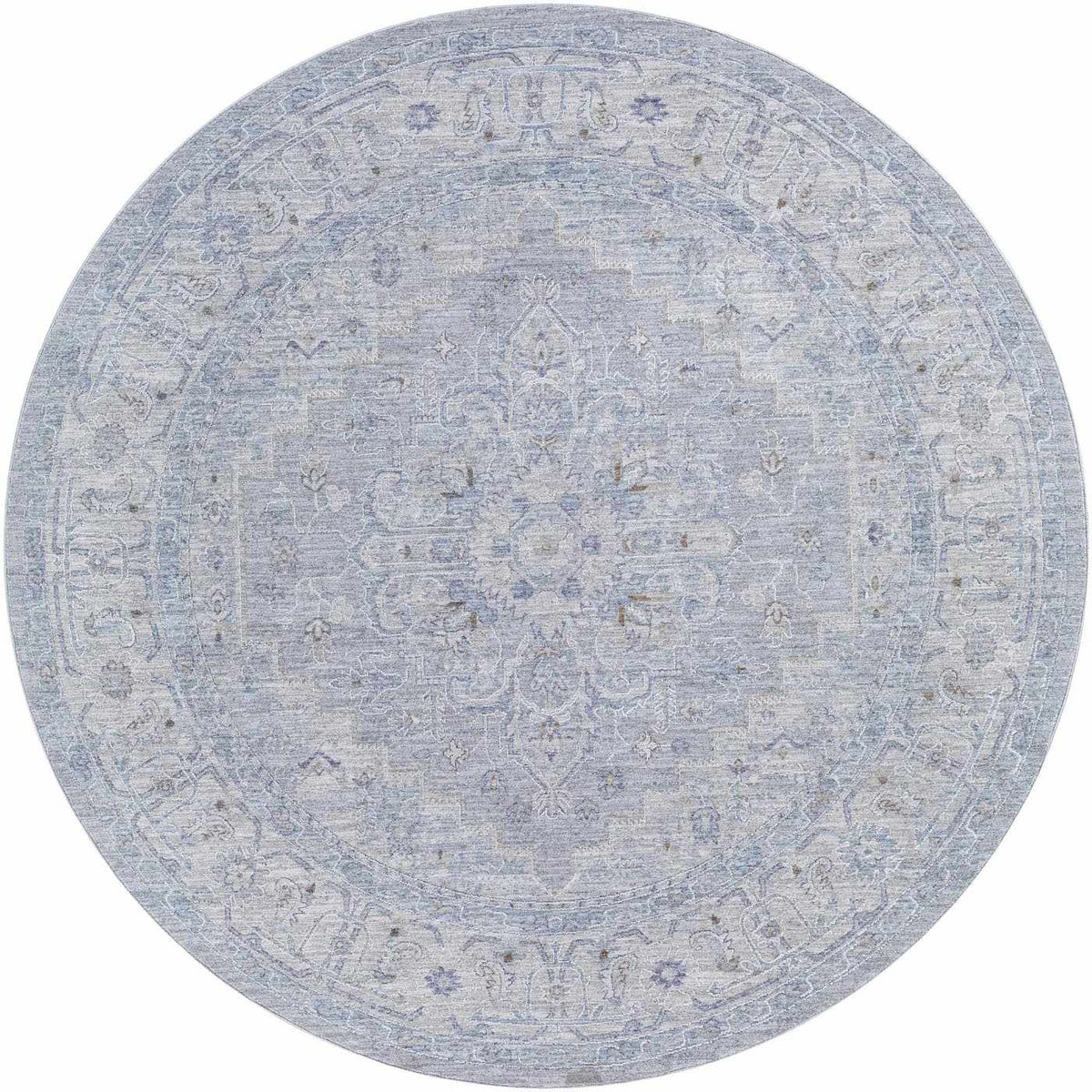 Earlsfield Thick Luxe Traditional Pattern Area Rug Gray Blue