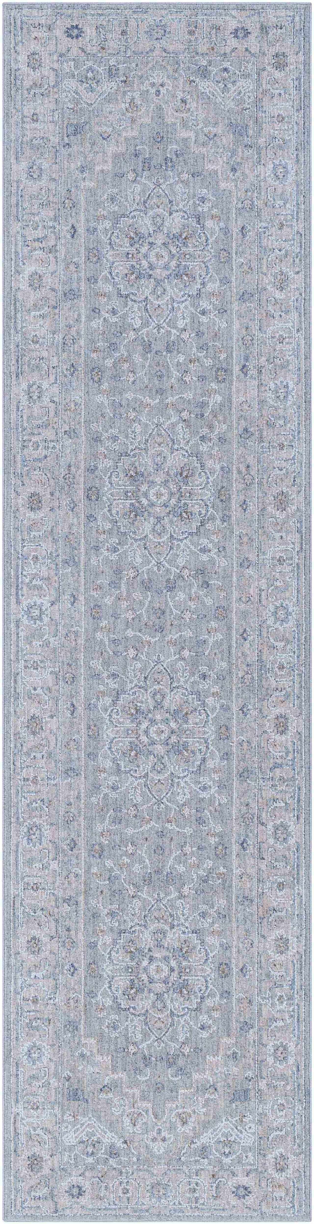 Earlsfield Thick Luxe Traditional Pattern Area Rug Gray Blue