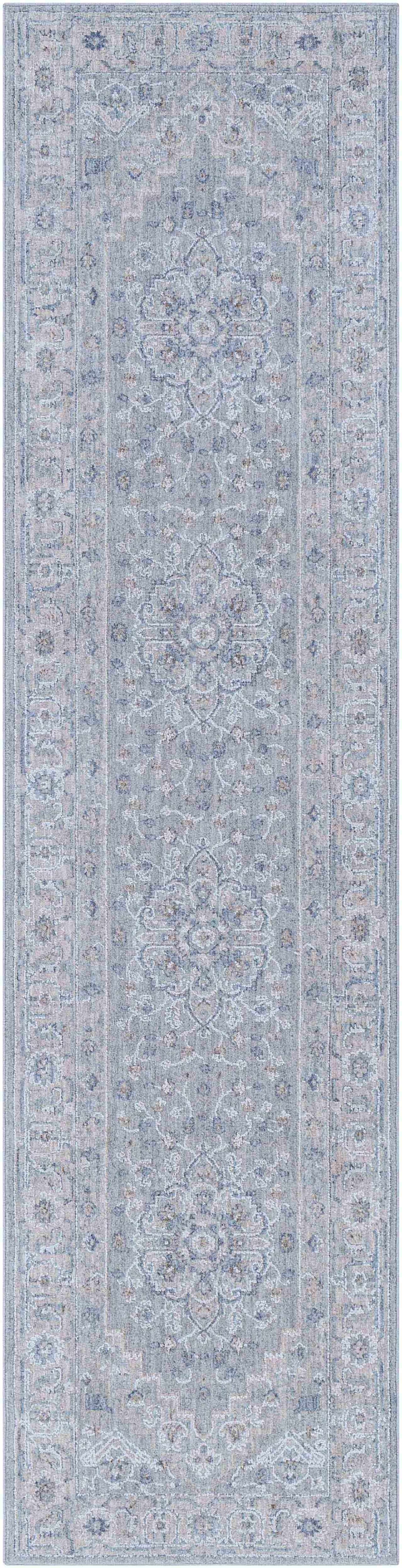 Earlsfield Thick Luxe Traditional Pattern Area Rug Gray Blue