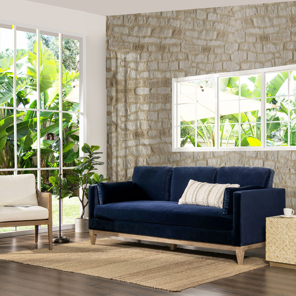 Knox Modern Farmhouse Sofa With Feather Wrapped Foam