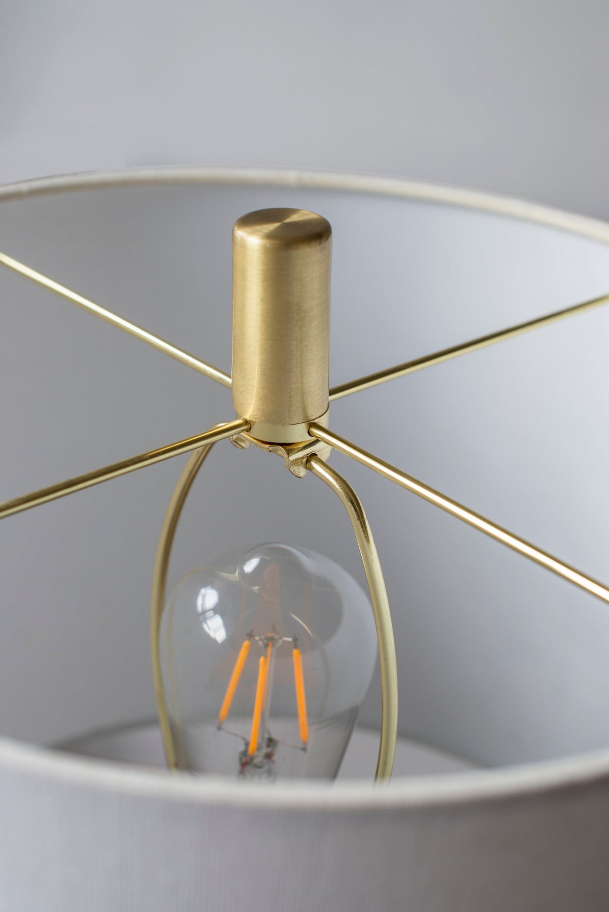 Verona Marble Table Lamp With Brass Metal Frame 13x13x26