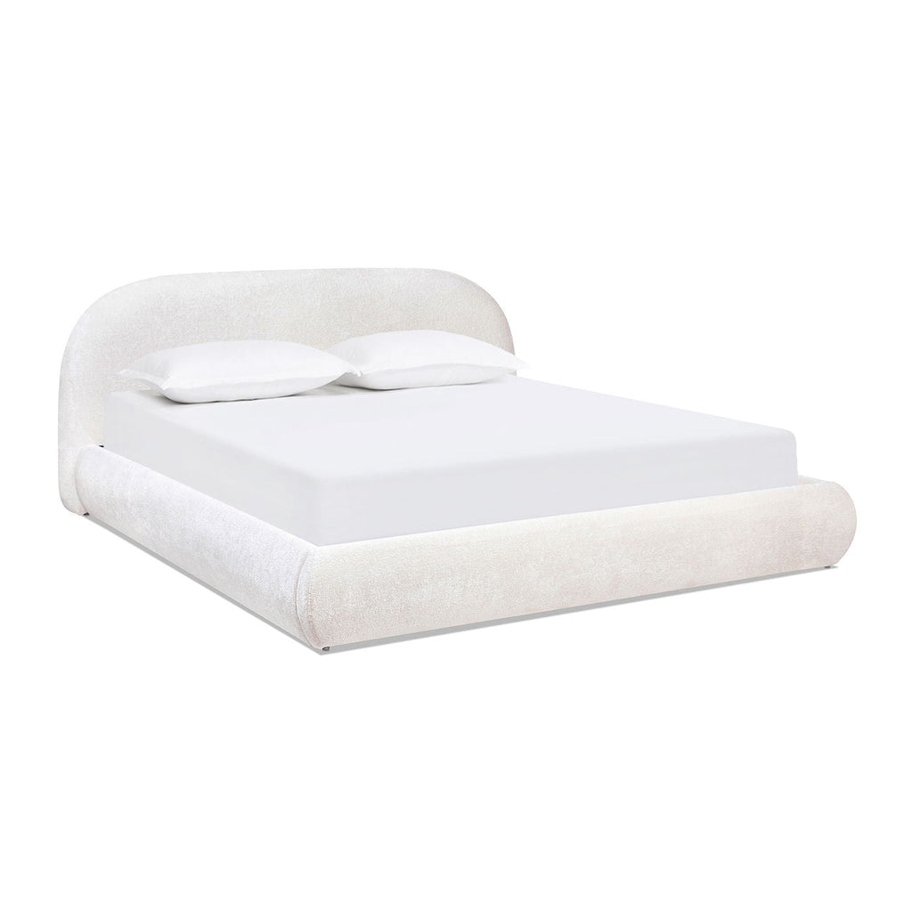 Archie Puffy Upholstered Platform Bed With Arch Headboard