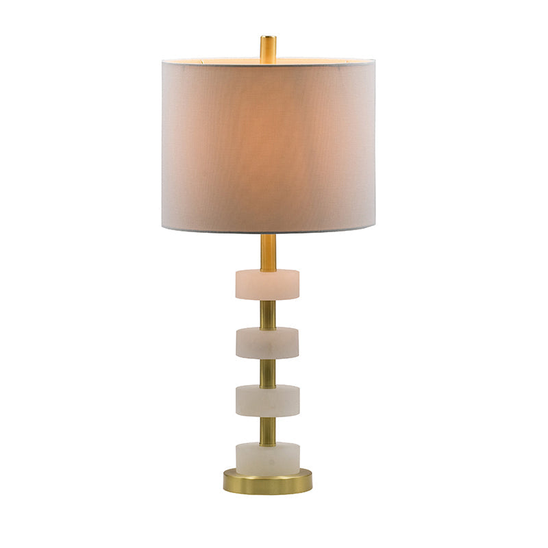 Verona Marble Table Lamp With Brass Metal Frame 13x13x26