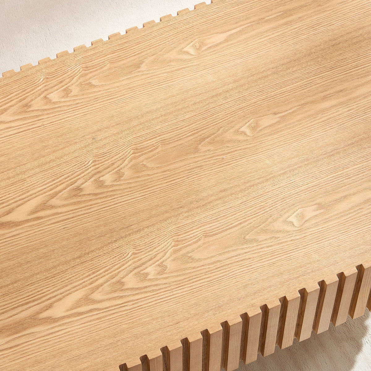 Modern Handcrafted Drum Coffee Table 43.7 Inch Oval Ash Veneer