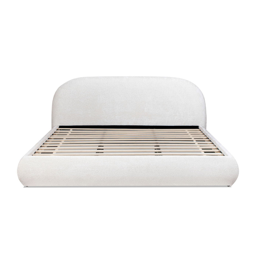 Archie Puffy Upholstered Platform Bed With Arch Headboard