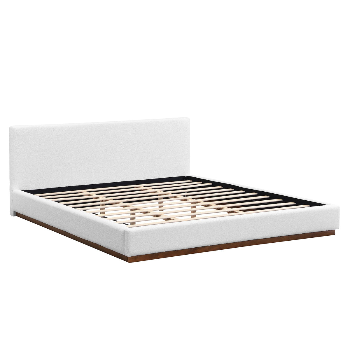 Aurelia Living Boucle Upholstered Bed With Solid Wood Base