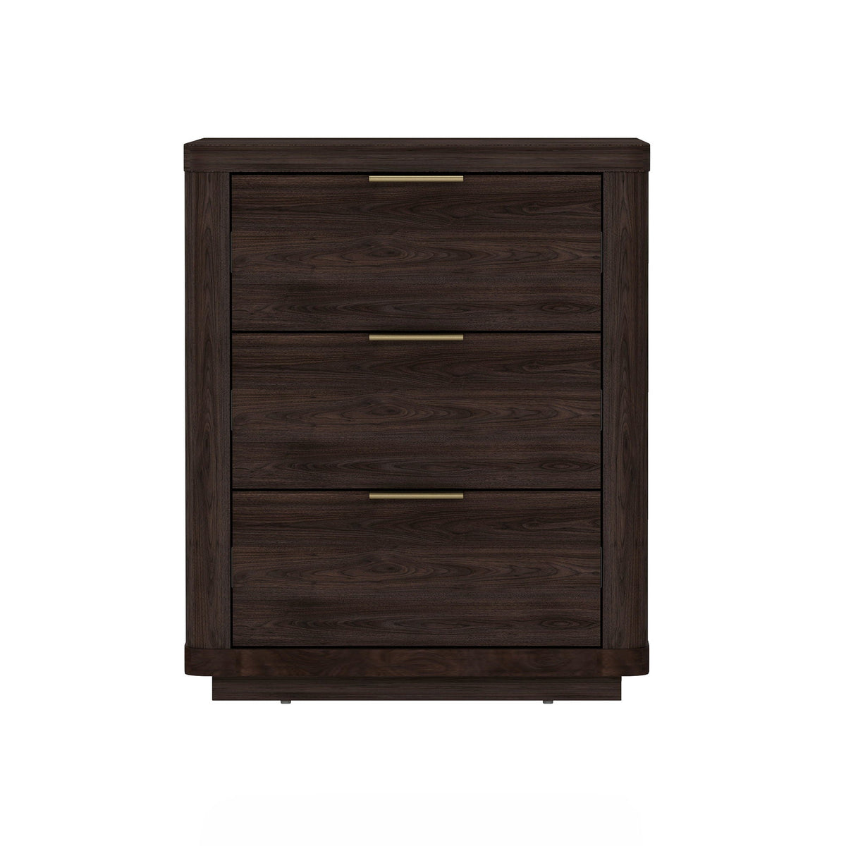 Evelyn - Nightstand With 3 Drawers, Smooth Rounded Edges