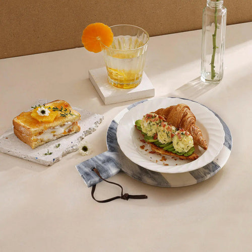 Barolo Handcrafted Striped Marble Cheese Serving Board
