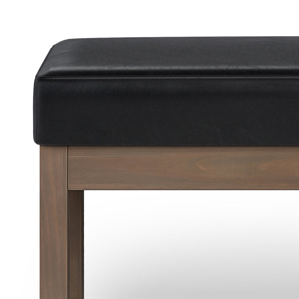 Milltown Solid Wood Large Ottoman Bench Midnight Black