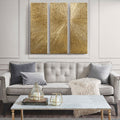 Lumina Aurea Signature Hand Painted Sunburst Triptych Wall Art