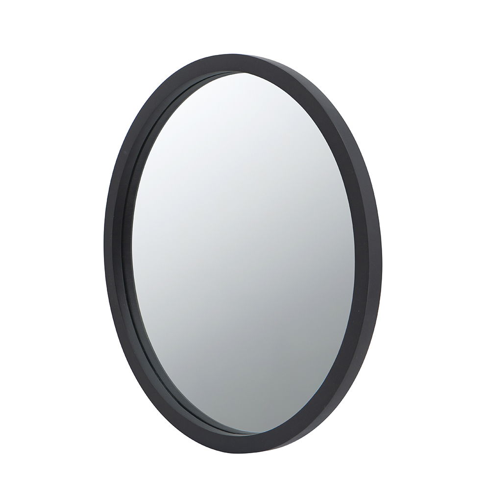 NobleFrame Dark Brown Round Wall Mirror Elegant Wood Frame