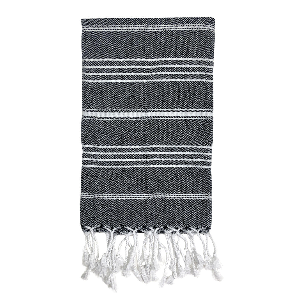 Luxury Turkish Cotton Hand Towel With Hand Knotted Fringe