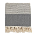 NobleWeave Diamond Stripe Turkish Throw Hand Knotted Ivory