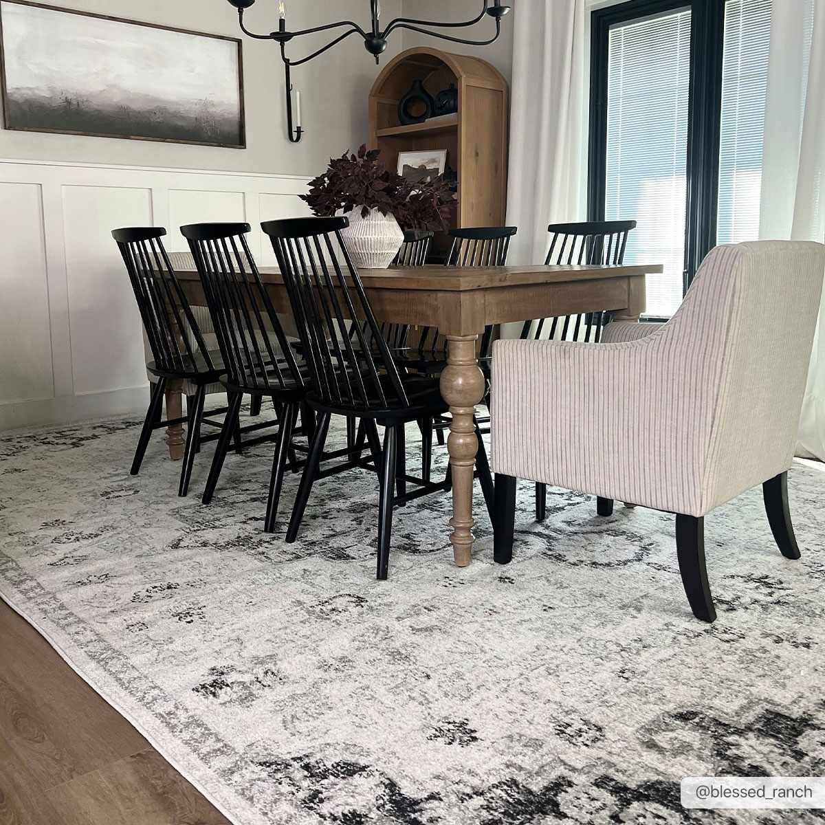 CasaVieja Bodrum Gray Area Rug Traditional Medallion Design