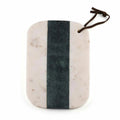 Brandy Green White Marble Cheese Board With Leather Strap