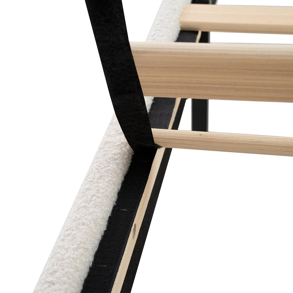 Novara Plush King Bed Frame With Teddy Velvet Upholstery