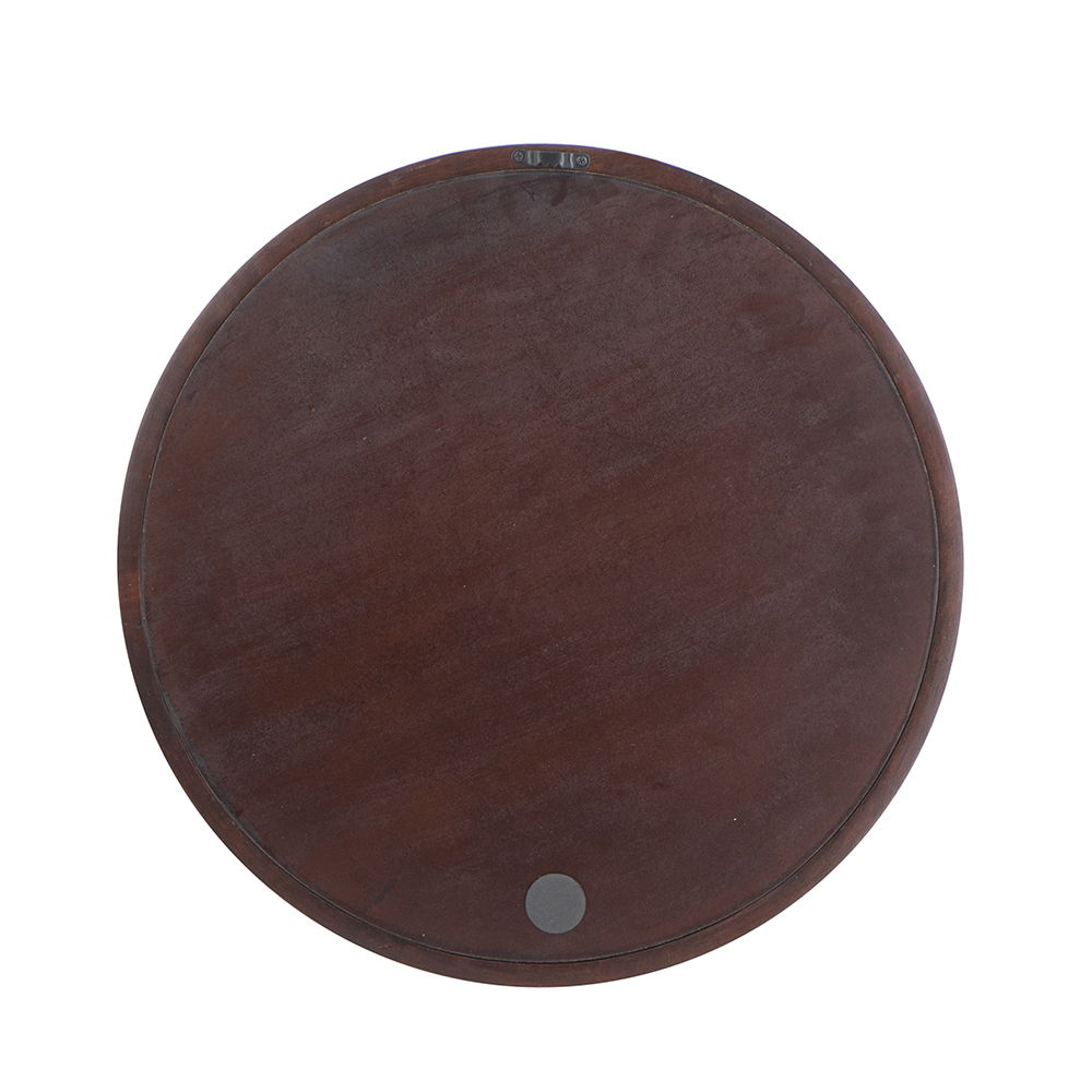 NobleFrame Dark Brown Round Wall Mirror Elegant Wood Frame