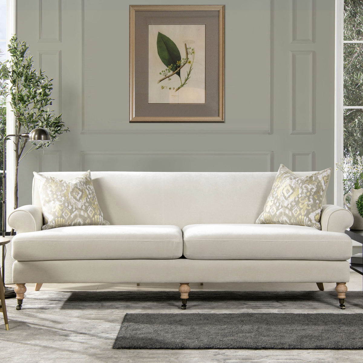 Alana Home - Twin Cushion Modern Tightback Sofa Gray