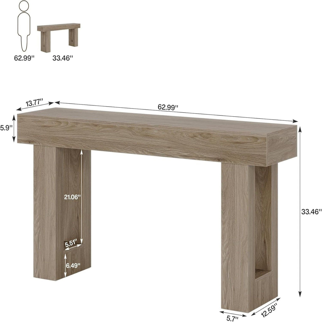 Crestline Home Extra Long Console Table With Natural Finish