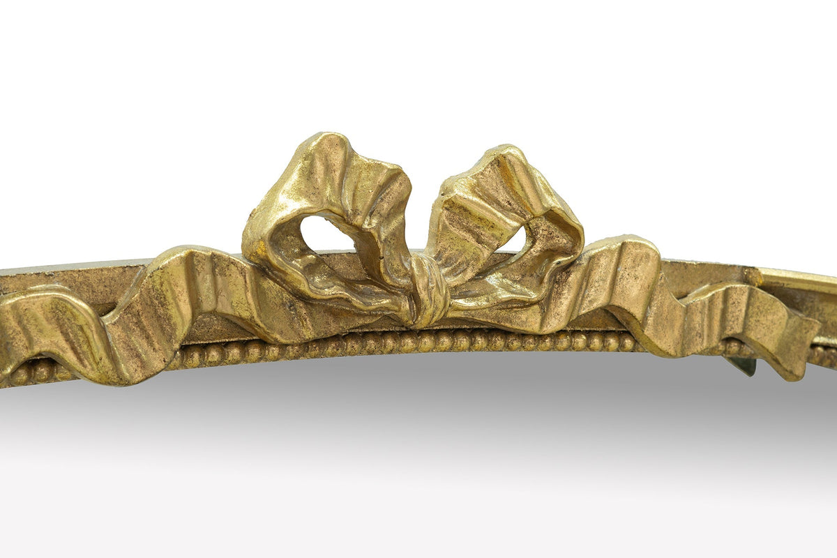 Baroque Gold Arch Mirror With Ornate Scrollwork 40x30 Inches
