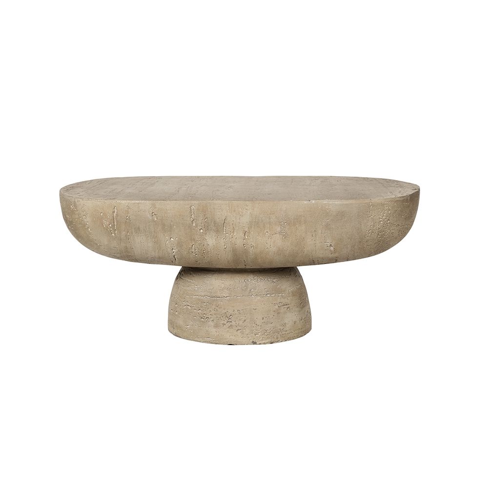 Aura Living Organic Design Oval Coffee Table With Rounded Base