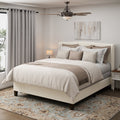 Novara Plush King Bed Frame With Teddy Velvet Upholstery
