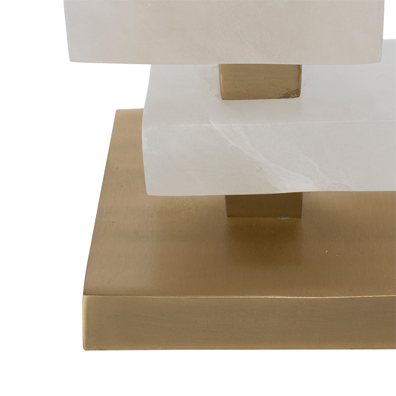 Estelle Modern White And Gold Alabaster Slab Table Lamp