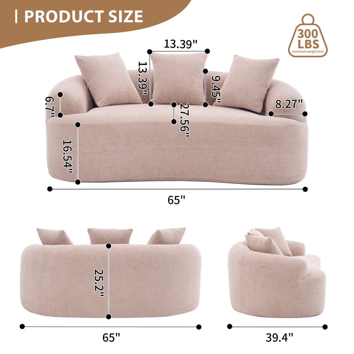 Vesta Compact Loveseat Sofa With No Assembly And Eco Fabric