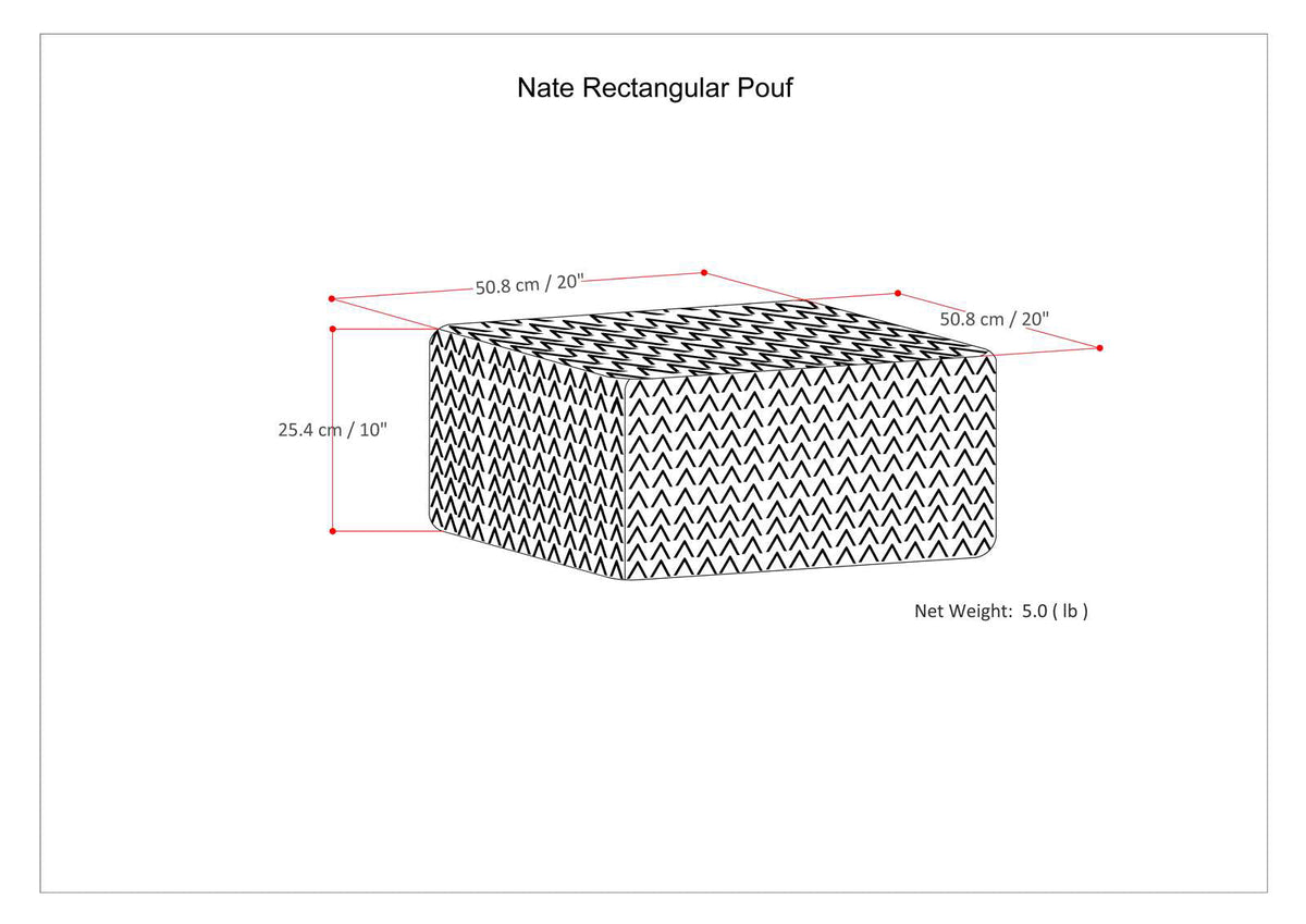 Nate Handcrafted Square Pouf In Elegant Grey Melange
