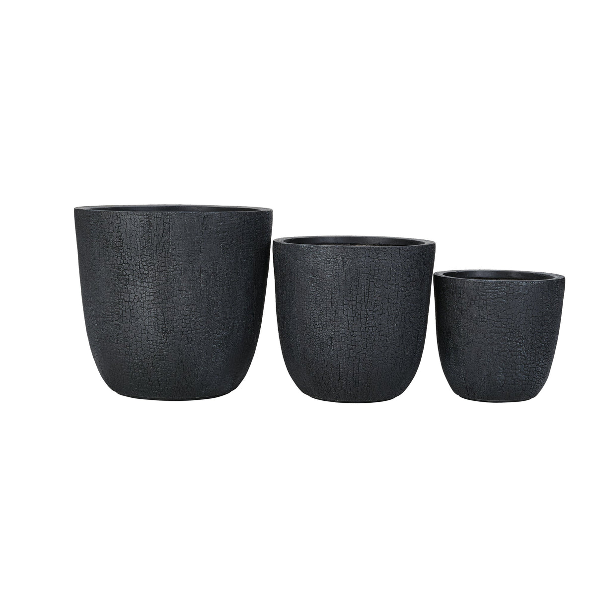 U_STYLE Lightweight MGO Planter With Natural Stone Finish Set of 3