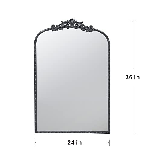 Baroque Ébonisé Grand Wall Mirror Black Matte Finish