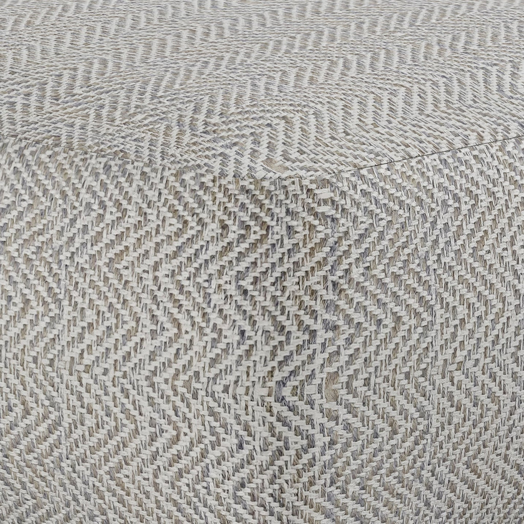 Nate Handcrafted Square Pouf In Elegant Grey Melange