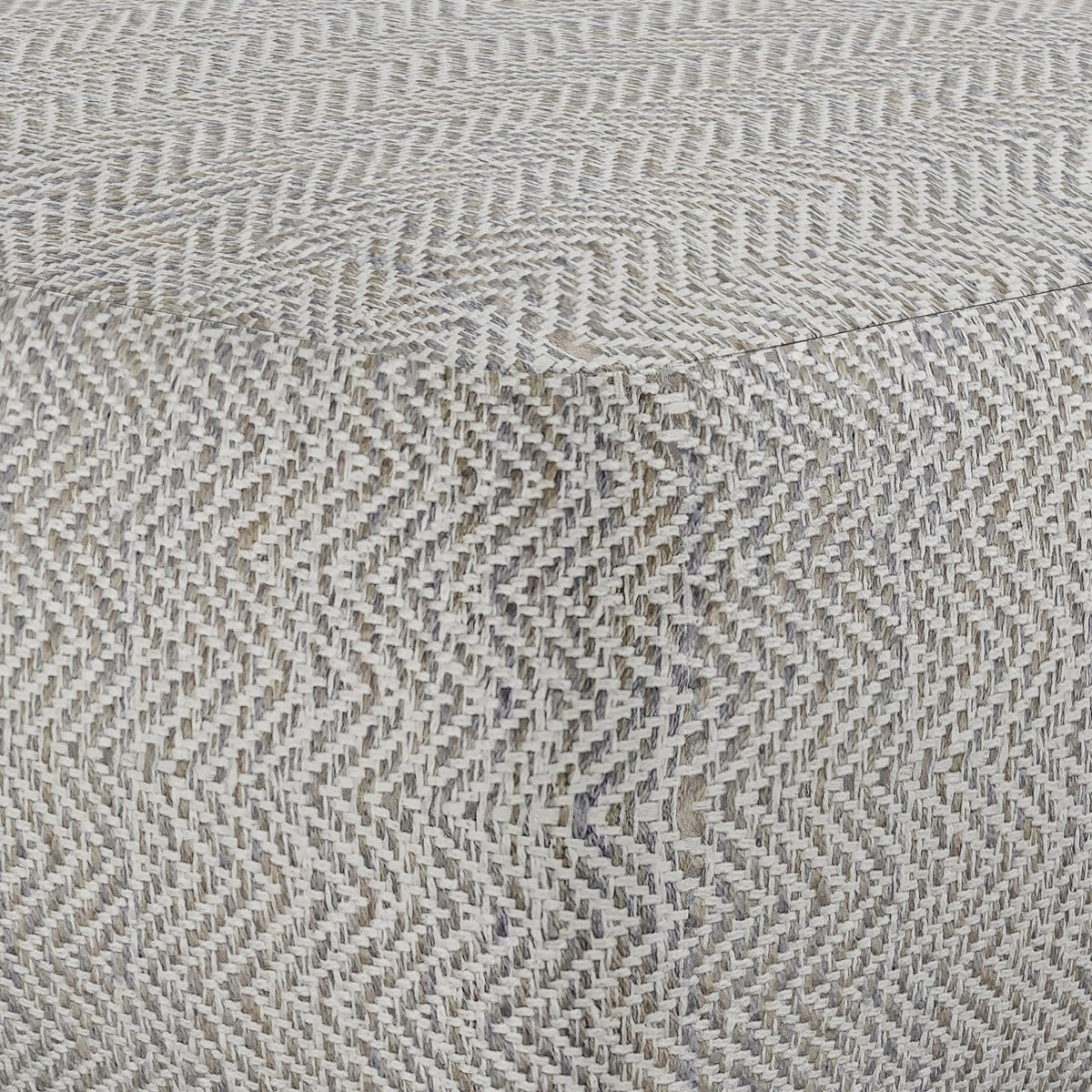 Nate Handcrafted Square Pouf In Elegant Grey Melange