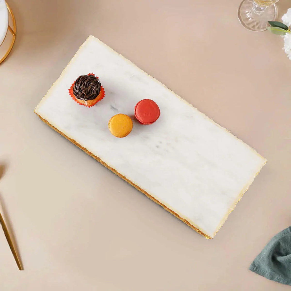 Chateau Handcrafted Gold Foil Marble Serving Board