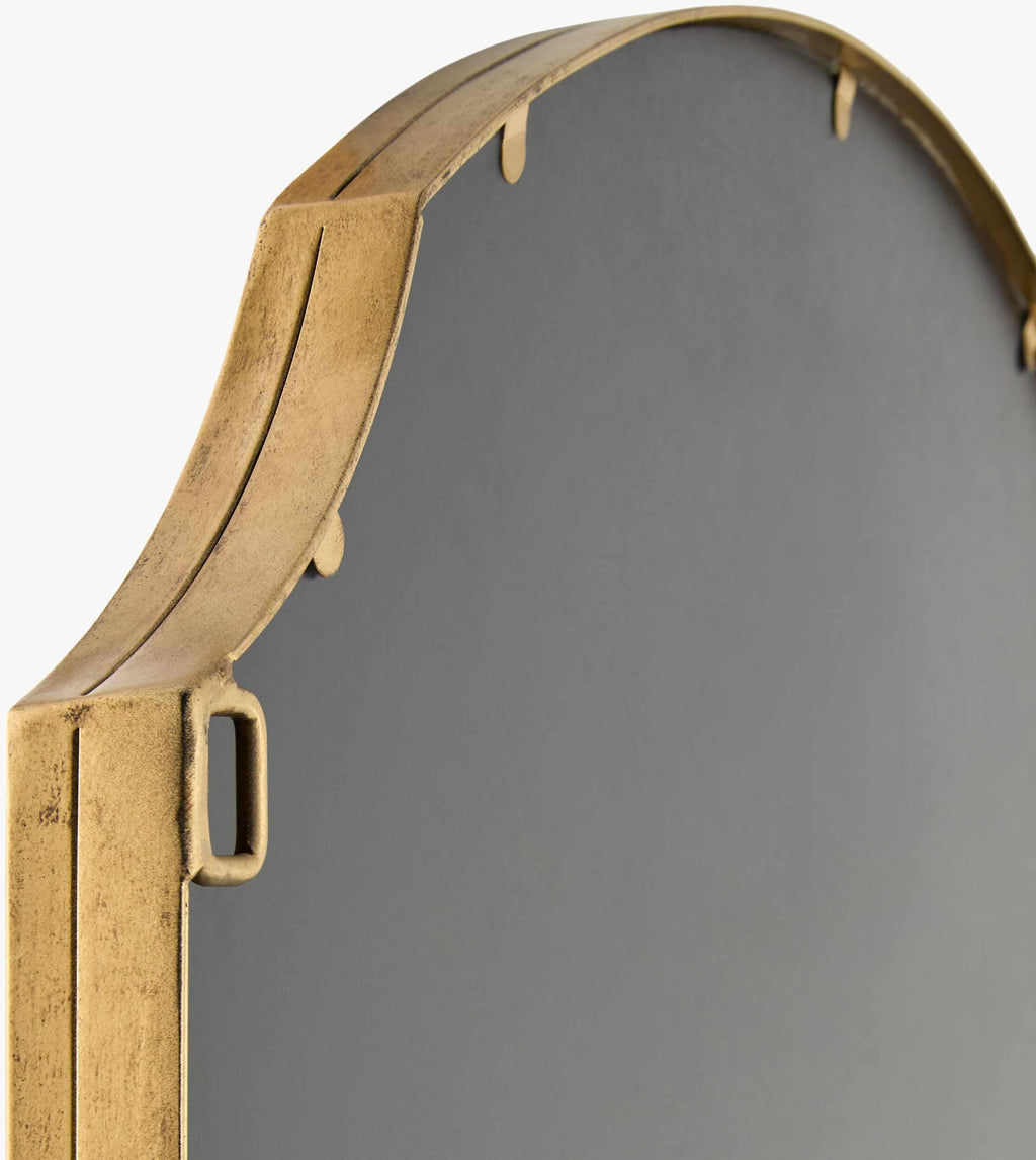 Catai Traditional Gold Iron Mirror With Sturdy Base
