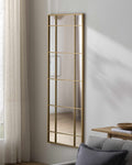 Cersosimo Contemporary Gold Iron Frame Round Accent Mirror