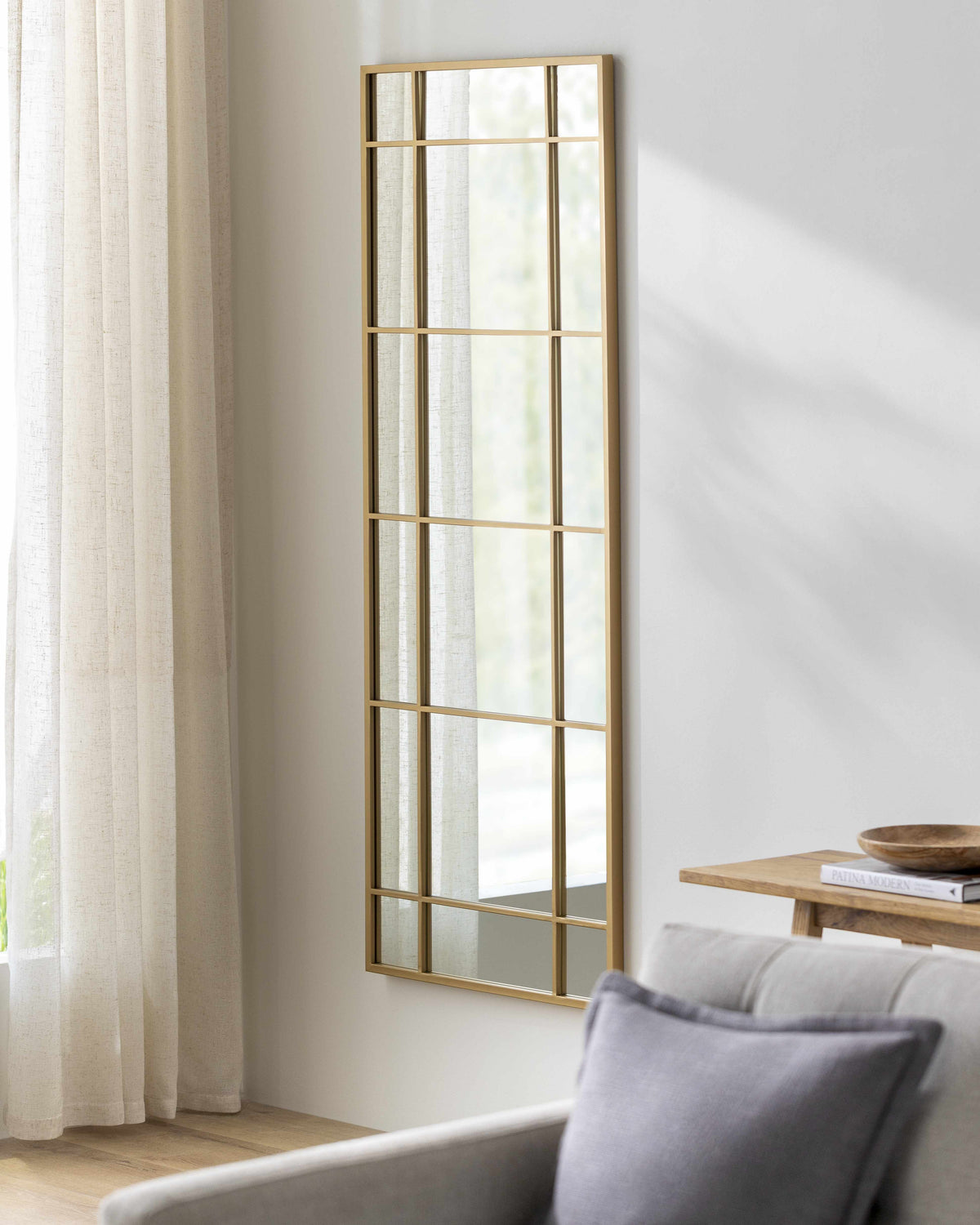 Cersosimo Contemporary Gold Iron Frame Round Accent Mirror