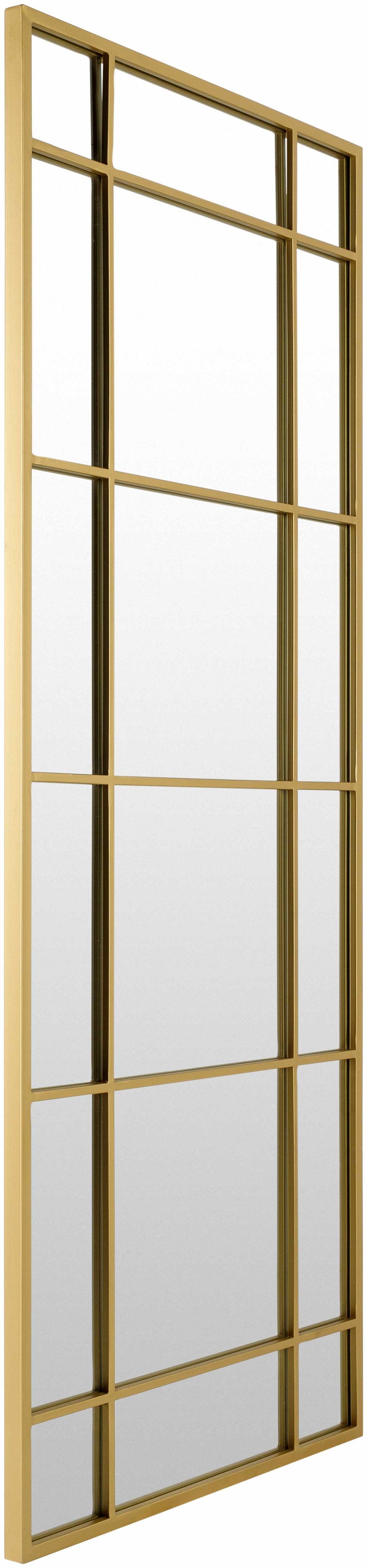 Cersosimo Contemporary Gold Iron Frame Round Accent Mirror