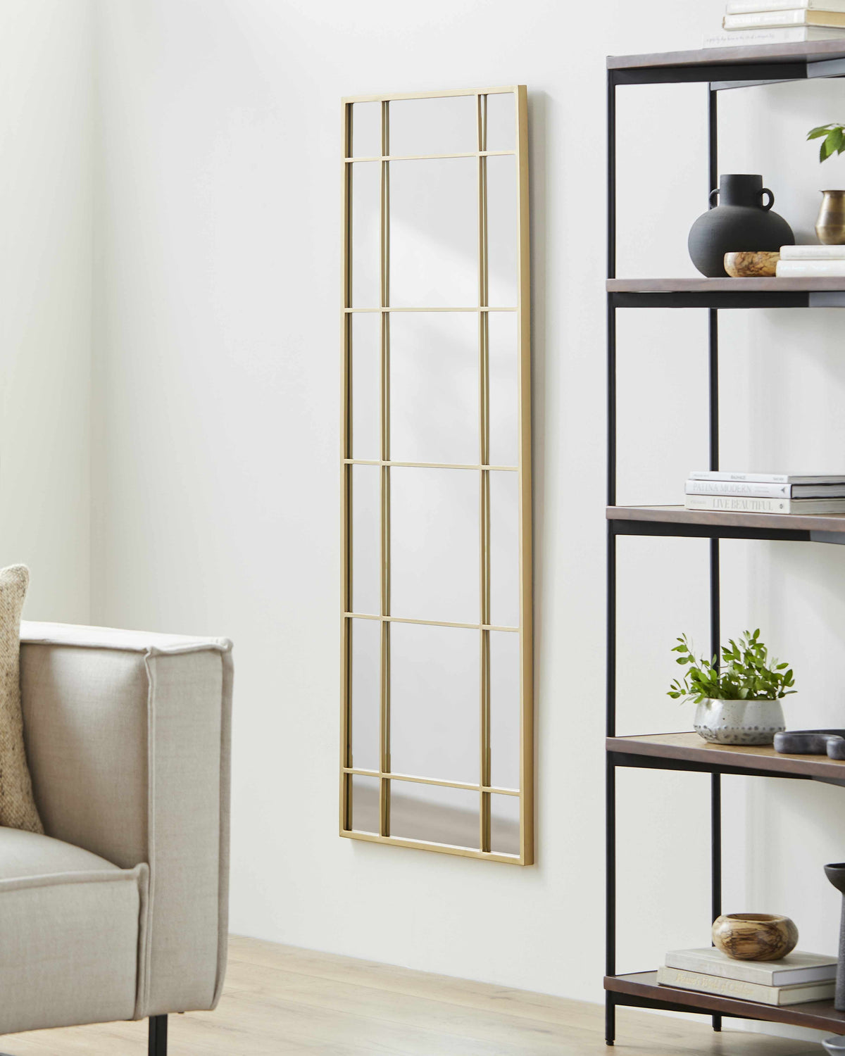 Cersosimo Contemporary Gold Iron Frame Round Accent Mirror