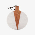 Cupid Round Marble And Wood Serving Platter With Felt Base