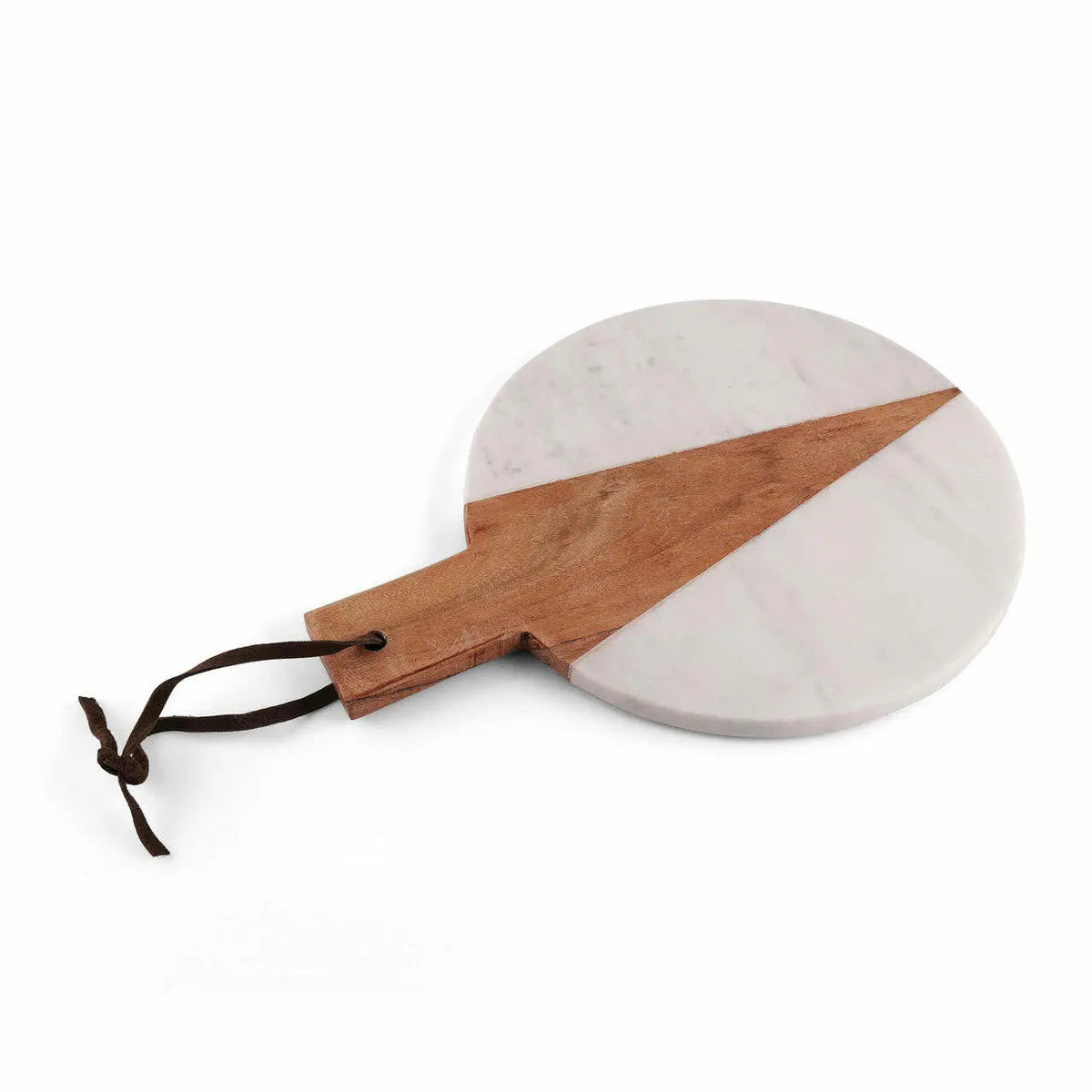 Cupid Round Marble And Wood Serving Platter With Felt Base